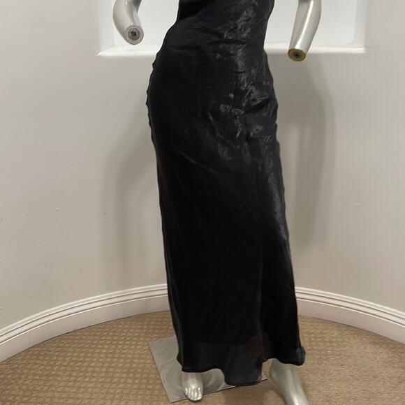 Rise of Dawn Spaghetti Strap Slip Maxi Dress Black Shimmering Size XS NWT - Picture 6 of 13